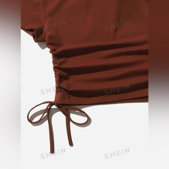 SHEIN Drawstring Ruched Side Tee - Picture 4 of 5